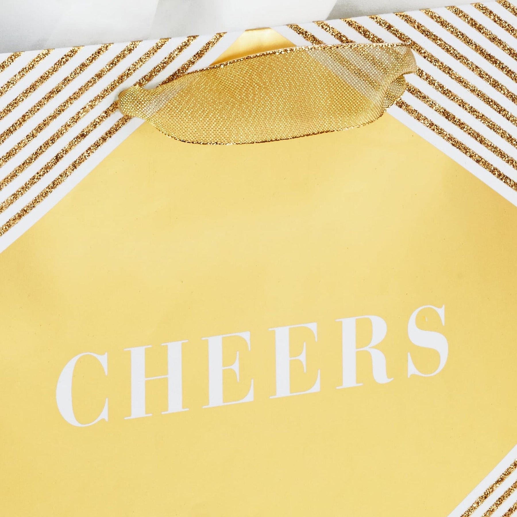 Hallmark 7.7 Horizontal Cheers on Gold Gift Bag with Tissue