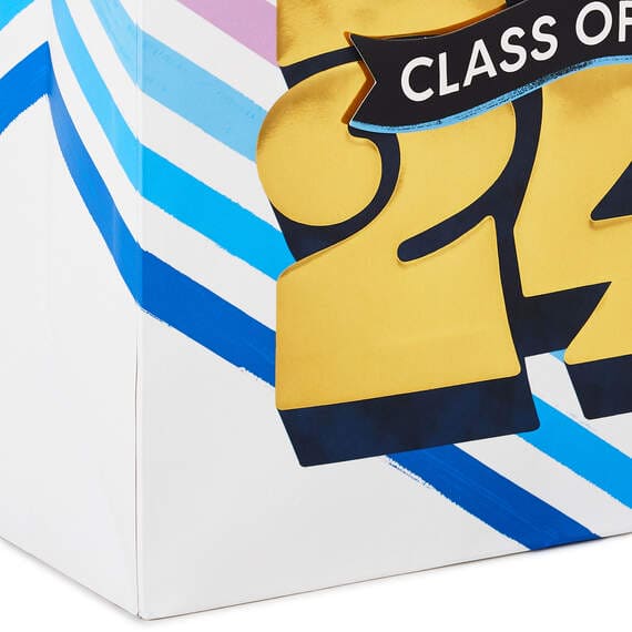  large gift bag with the words "Class of 2024" on it. This type of gift bag is typically given to graduates in the year 2024.
