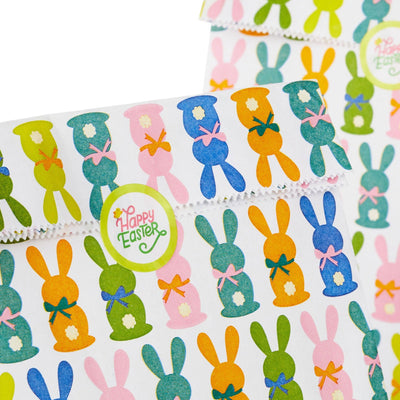 Colorful Bunnies 12-Pack Easter Goodie Bags With Stickers