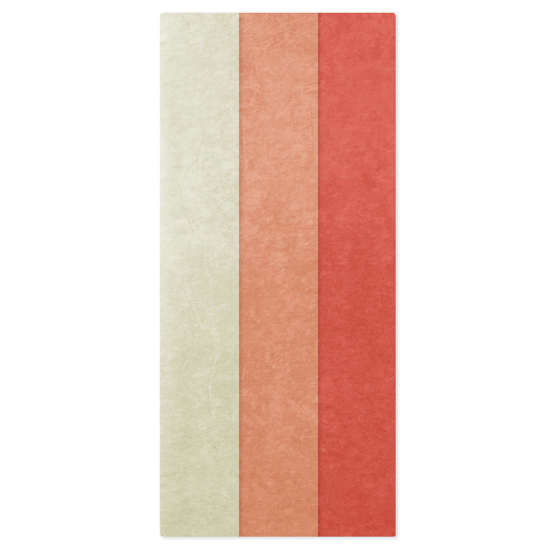 Solid Coral/Peach/Ivory 3-Pack Assortment Tissue Paper, 12 sheets