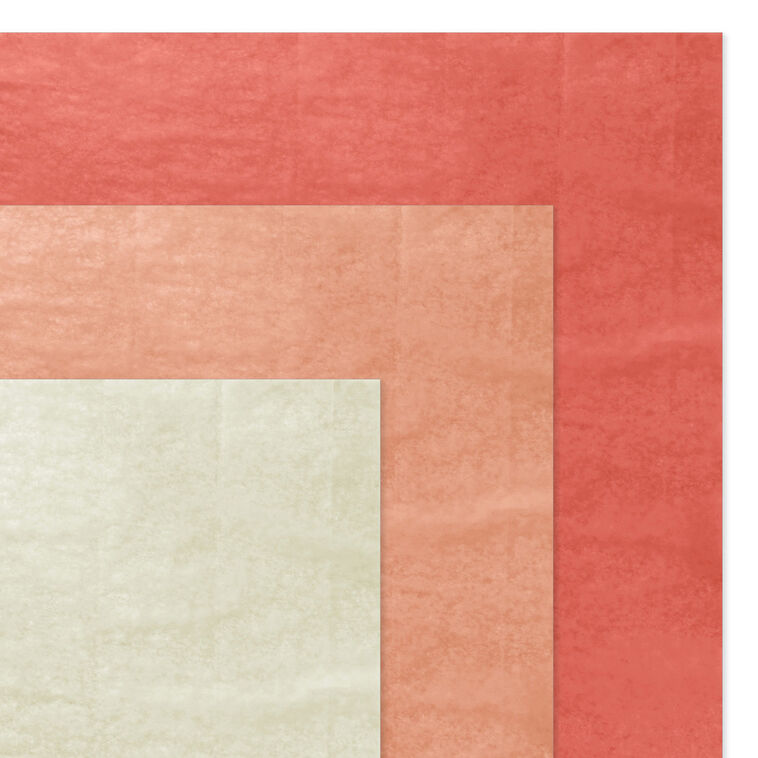 Solid Coral/Peach/Ivory 3-Pack Assortment Tissue Paper, 12 sheets