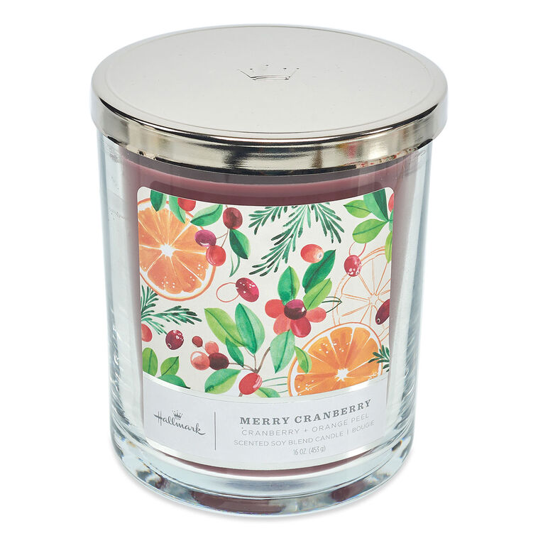 Merry Cranberry Scented 3-Wick Candle, 16 oz.