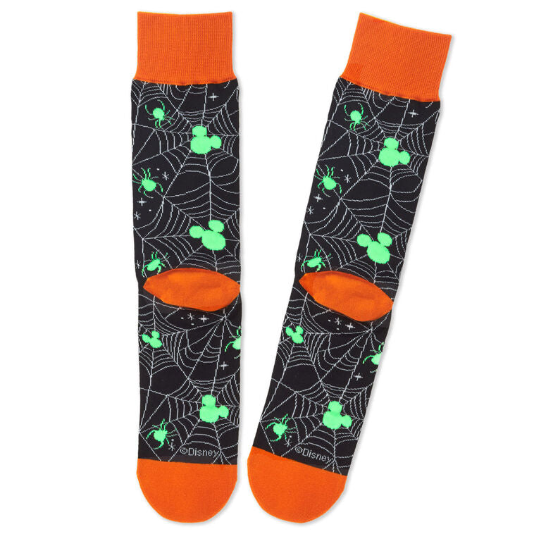 Disney Mickey Mouse Spiderweb Glow-in-the-Dark Crew Socks