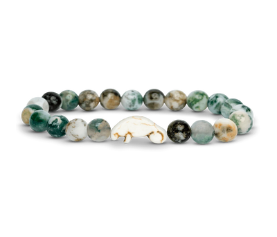 Fahlo Drift Manatee Bracelet in Seagrass Green supports manatee conservation with an interactive tracking map to follow a real manatee’s journey.