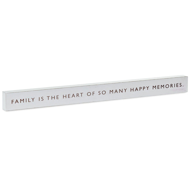 Family Is the Heart Wood Quote Sign, 23.5x2