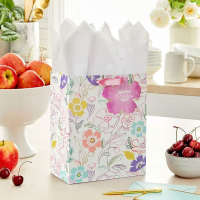 Floral Happy Mother's Day Medium Gift Bag, 9.6"