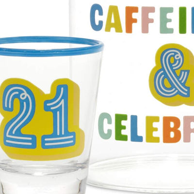 Glass 21st Birthday Mug and Shot Glass Bundle