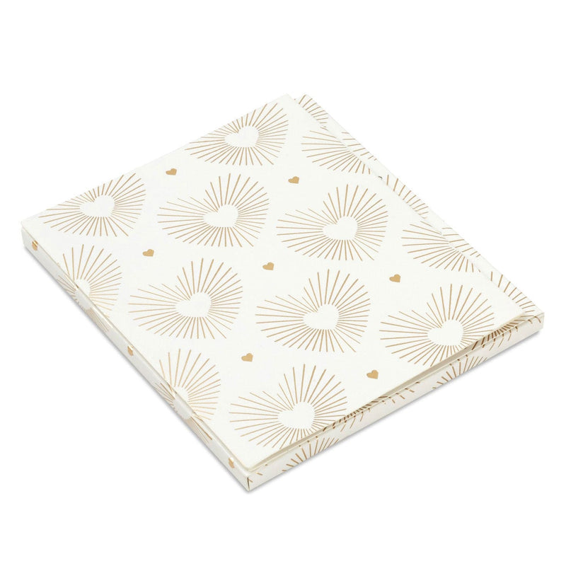 Gold Hearts on White Gift Card Holder Box 4.6"