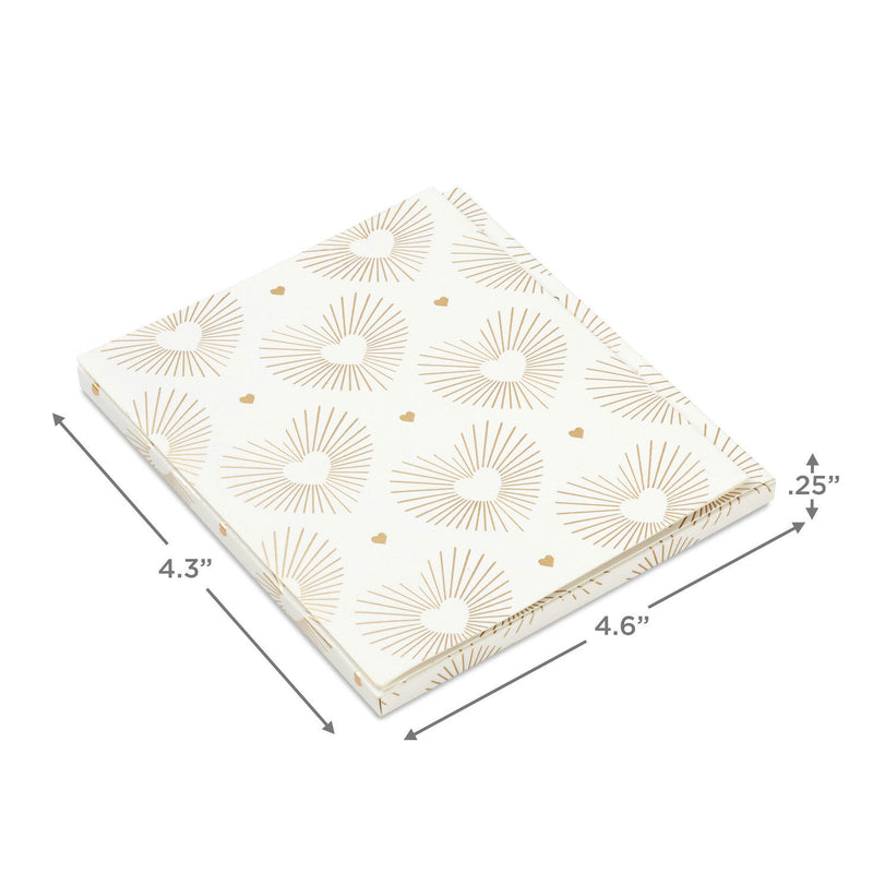 Gold Hearts on White Gift Card Holder Box 4.6"