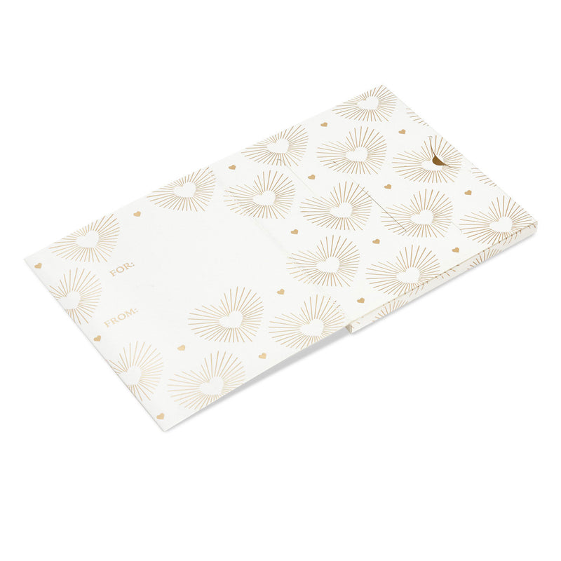 Gold Hearts on White Gift Card Holder Box 4.6"