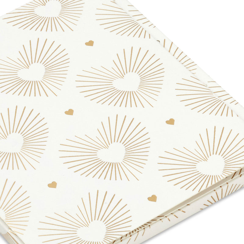 Gold Hearts on White Gift Card Holder Box 4.6"