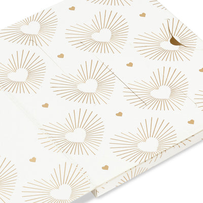Gold Hearts on White Gift Card Holder Box 4.6"