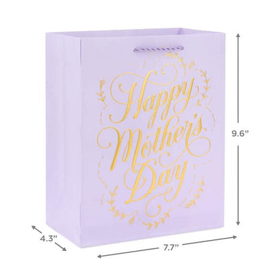 Hallmark 9.6" Gold Script on Lilac Medium Mother's Day Gift Bag