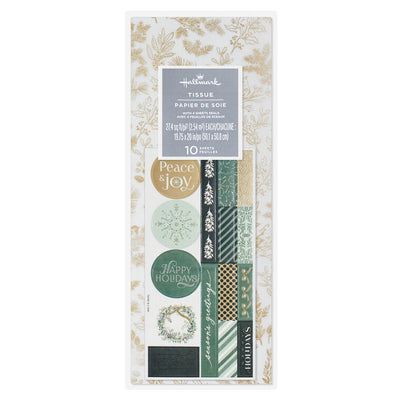 Gold Toile Holiday Tissue Paper With Stickers, 10 sheets