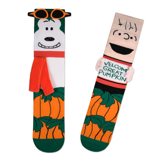 Peanuts Great Pumpkin Linus and Flying Ace Novelty Socks