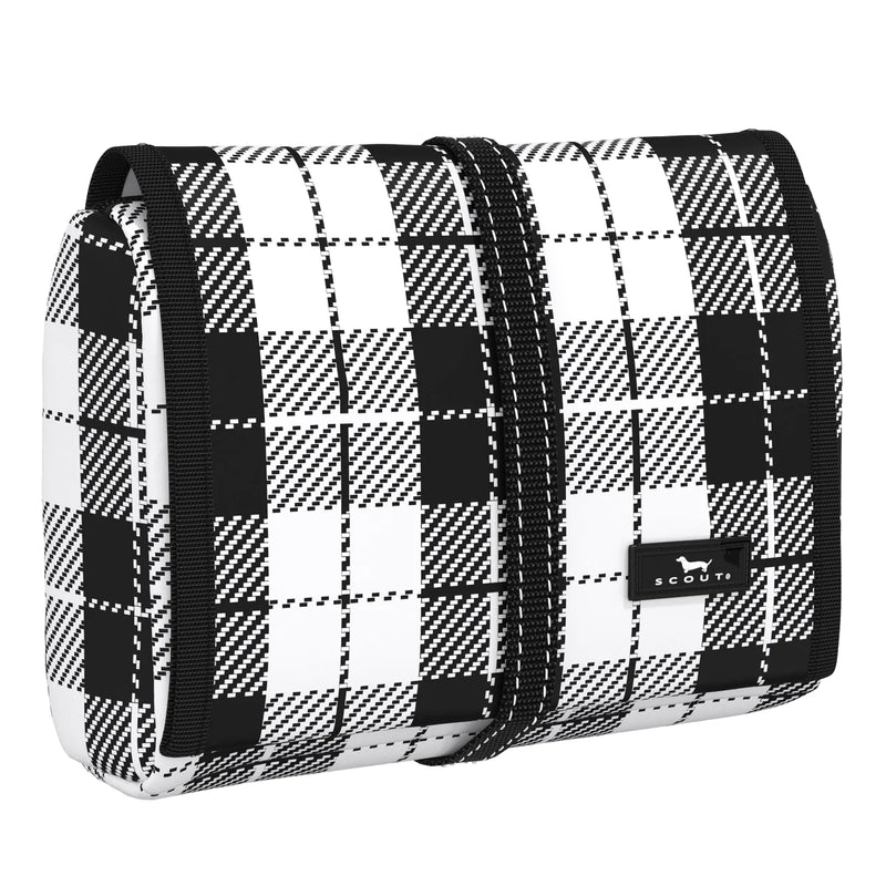 Beauty Burrito Hanging Toiletry Bag Medium in Scarf Vader pattern with three zippered compartments and sturdy hook