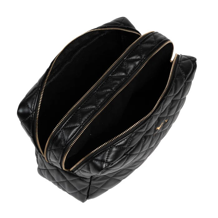 2-Way Toiletry Bag - Black Quilted