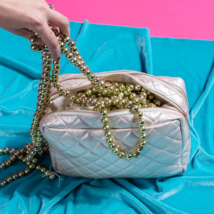 2-Way Toiletry Bag - Black Quilted