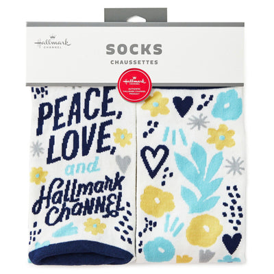 Hallmark Channel Peace and Lov Crew Socks