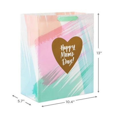 Happy Mom's Day Heart Large Mother's Day Gift Bag, 13"