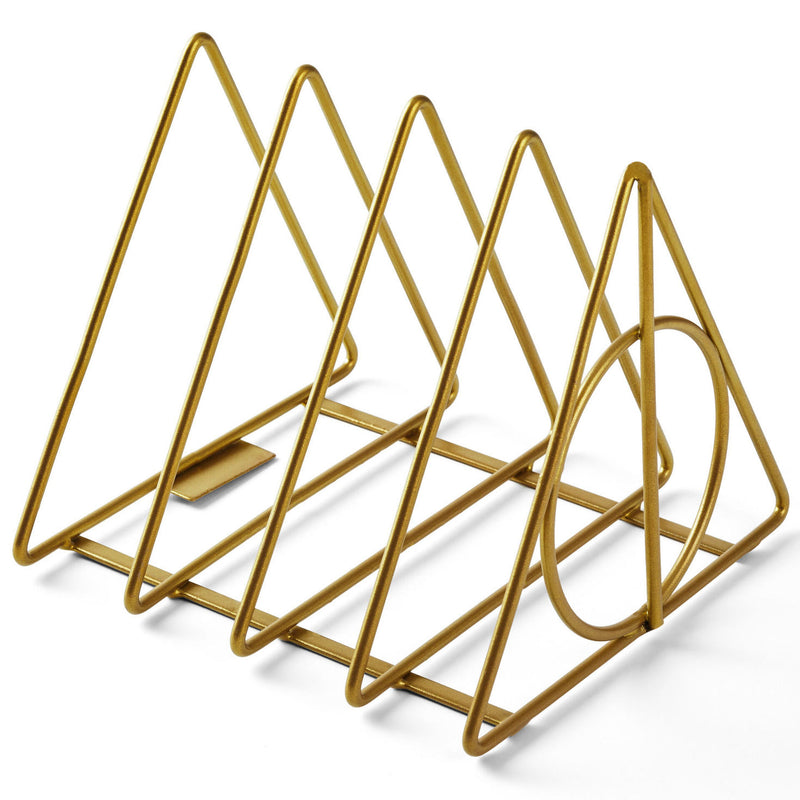 Gold wire Harry Potter letter holder with Deathly Hallows design