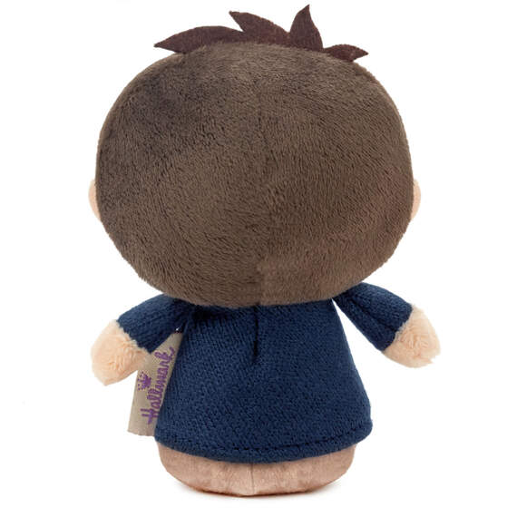 Harry Potter plush in blue sweater with "H" on it, round glasses, and messy hair.

