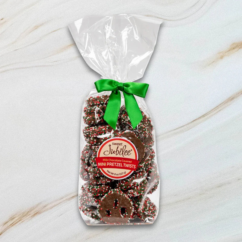Holiday Milk Chocolate Covered Mini Pretzel Twists 8 oz