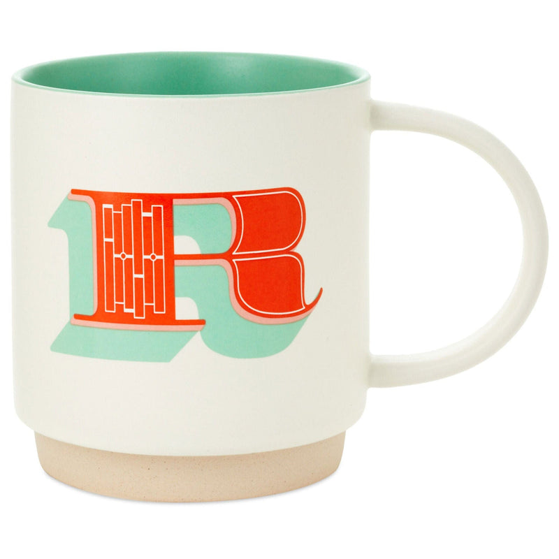 Initial Monogram 16 oz. Mug, R