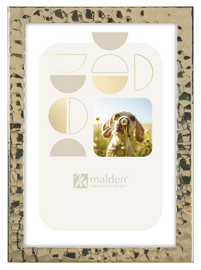 Hammered gold 4x6 photo frame with textured metal finish and elegant design for tabletop or wall display.

