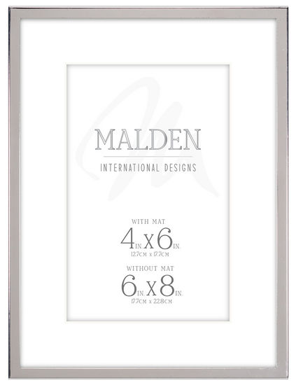 4x6 Silver Matted Metal Photo Frame