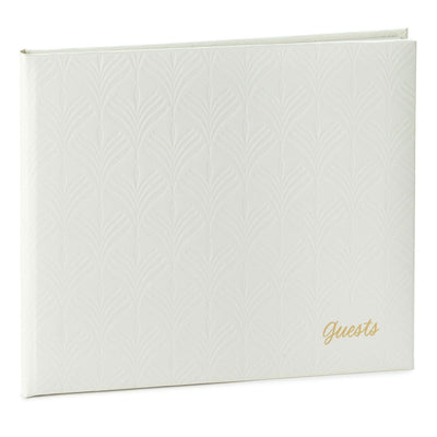 Ivory Botanical Pattern Guest Book