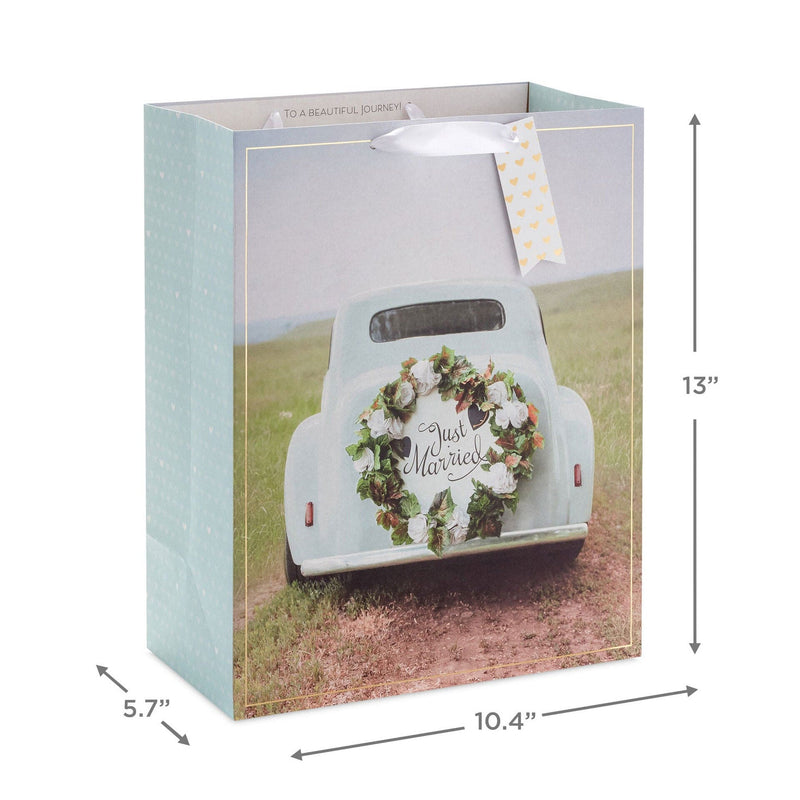 Just Married Large Wedding Gift Bag 13"