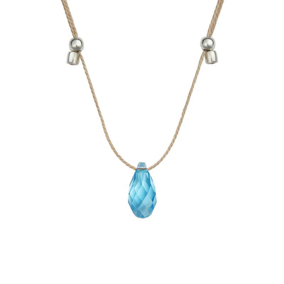 Aqua Light Prism Crystal Necklace Slider