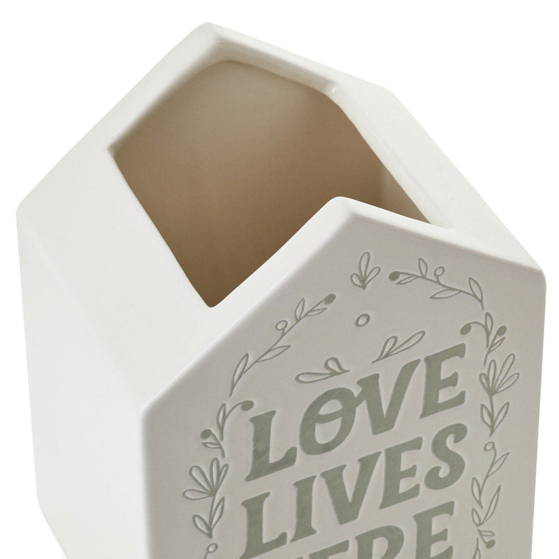 Love Lives Here House-Shaped Vase