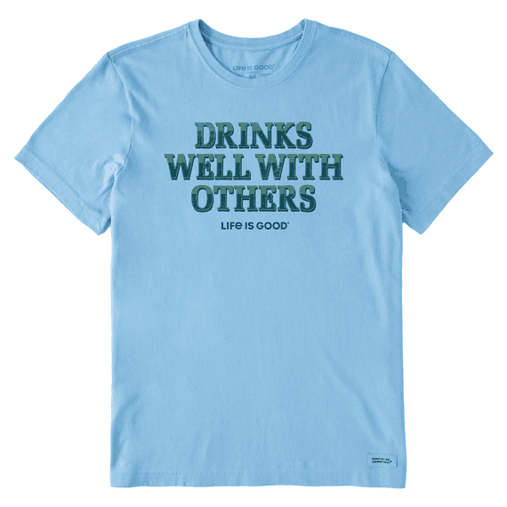 Drinks Well With Others Pub Script Crusher Tee Men&