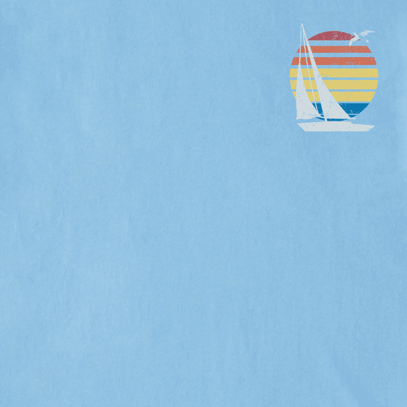 A men’s long sleeve Crusher-LITE Tee with a sailboat and Just Add Water graphic, made with lightweight cotton for everyday comfort.

