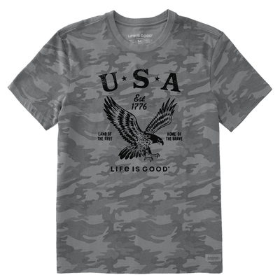 USA 1776 Eagle Allover Printed Crusher Tee Men's