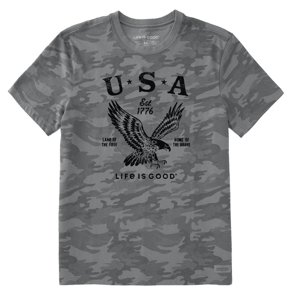 USA 1776 Eagle Allover Printed Crusher Tee Men&