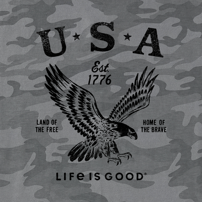 USA 1776 Eagle Allover Printed Crusher Tee Men's