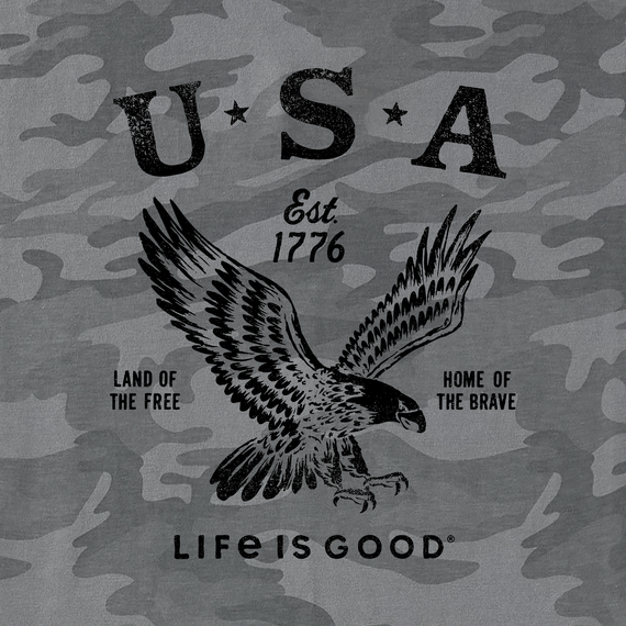 USA 1776 Eagle Allover Printed Crusher Tee Men&