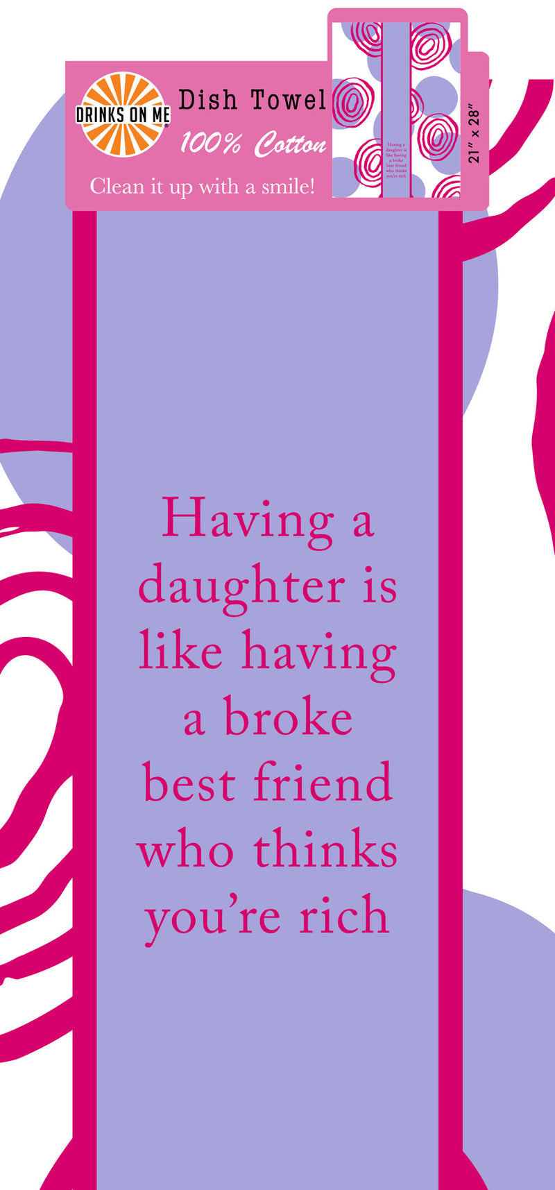 Humorous Broke Best Friend dish towel, 100% cotton, 21x28, perfect for kitchens and as a fun gift for your best friend.

