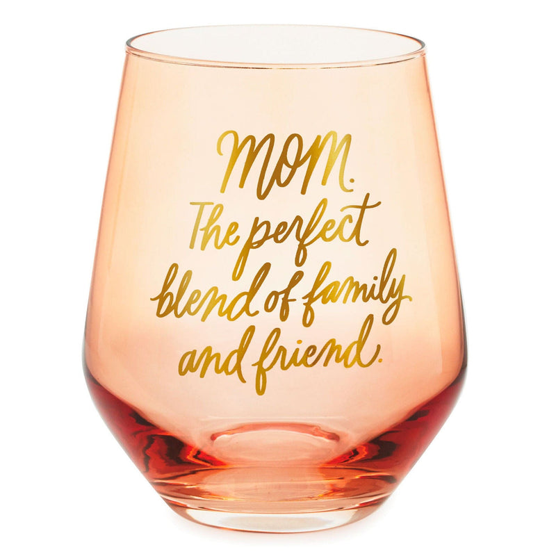 Mom The Perfect Blend Stemless Wine Glass
