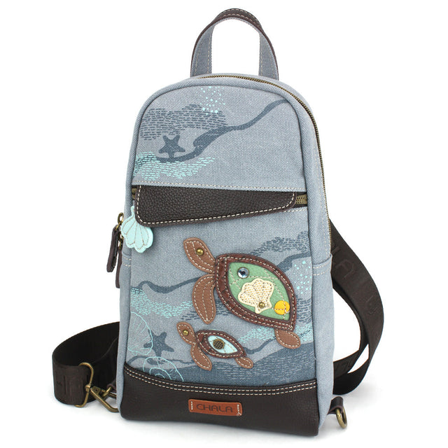 Canvas Sling Bag- Turtle Indigo