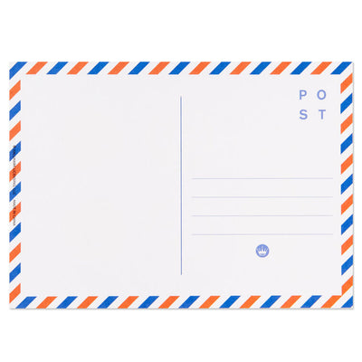 Hallmark postcard booklet Keep It Sunny with colorful designs, blue and pink lettering, retro accents, rainbows, and smiley faces, book of 10 postcards