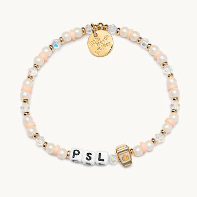 S/M Pumpkin Spice Latte bracelet featuring limited-edition Halloween icon bead, perfect for cozy fall vibes.


