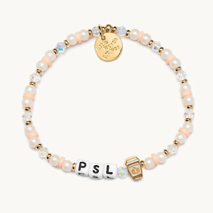 S/M Pumpkin Spice Latte bracelet featuring limited-edition Halloween icon bead, perfect for cozy fall vibes.


