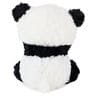 Soft plush panda toy sitting upright with its paws raised, designed to play peek-a-boo and speak phrases when activated