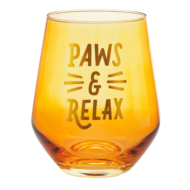 Paws and Relax Stemless Wine Glass