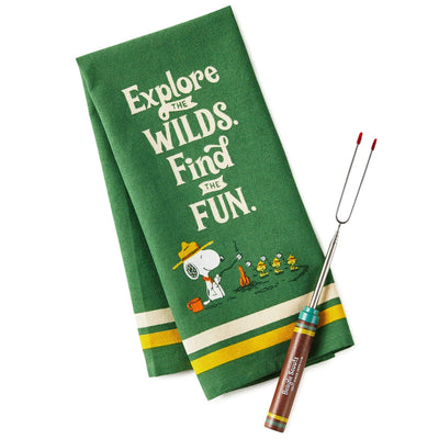 Beagle Scouts Tea Towel and S'mores Fork, Set of 2