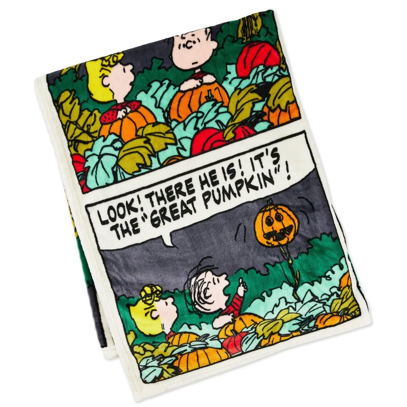 Peanuts Great Pumpkin Comic Strip Throw Blanket, 60x50